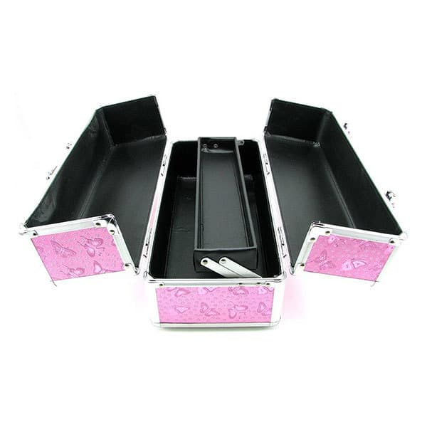 Lockable Storage Case Large (Pink) Open