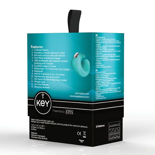 Key by Jopen Pyxis Finger Massager (Robin Egg Blue) Box Rear
