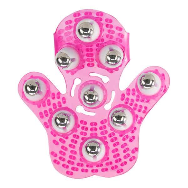 Roller Ball Massage Glove Pink Hand Powered Body Massager.