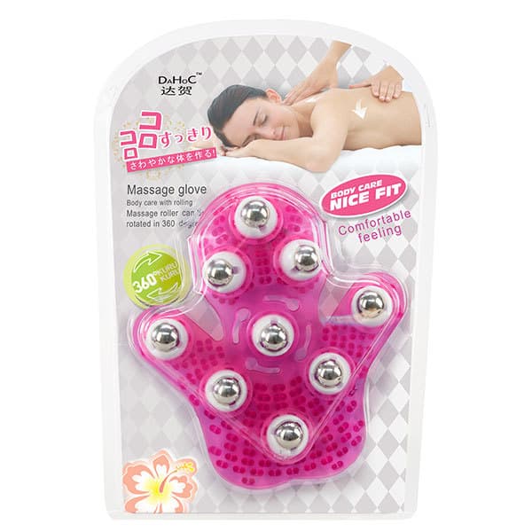 Roller Ball Massage Glove (Pink) Box