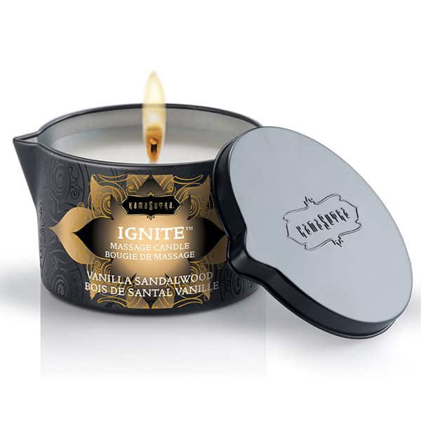 Kama Sutra IGNITE Massage Oil Candle (Vanilla Sandalwood) - Image 2